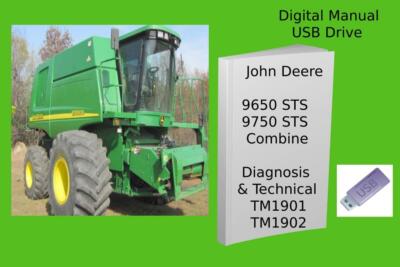 John Deere 9650 STS & 9750 STS Combine Repair & Tests Manual Set See Desc.