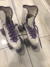 Rink Master By Seneca roller skates size 6 Vintage white purple trim
