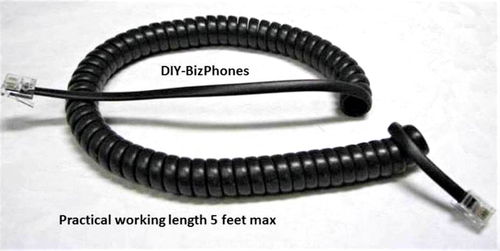 ESI Phone Handset Cord 24 48 Key DFP 30D 60D Curly Receiver Charcoal/Black 9Ft