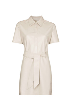 BNWT Nanushka Halli Vegan Faux Leather Mini Shirt Dress Size M Au