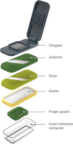 Joseph Joseph Multi-Prep Compact 4-in-1 Häcksel-, Rost- und Scheibenset - Bild 3 von 6
