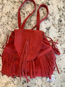 red fringe purse