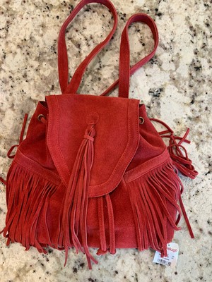 suede backpack purse
