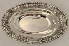 SCHOFIELD STERLING ARCHITECTURAL LANDSCAPE CASTLE REPOUSSE  OVAL VEGETABLE BOWL