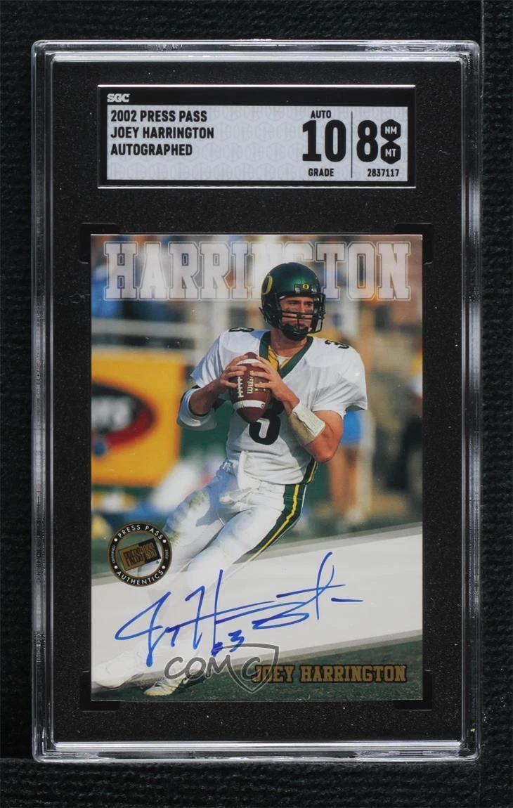 Joey Harrington Press Pass Certified Autograph # Base
