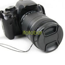 Universal 55mm Front Lens Cap Cover Snap-on for Canon Sony Nikon with string
