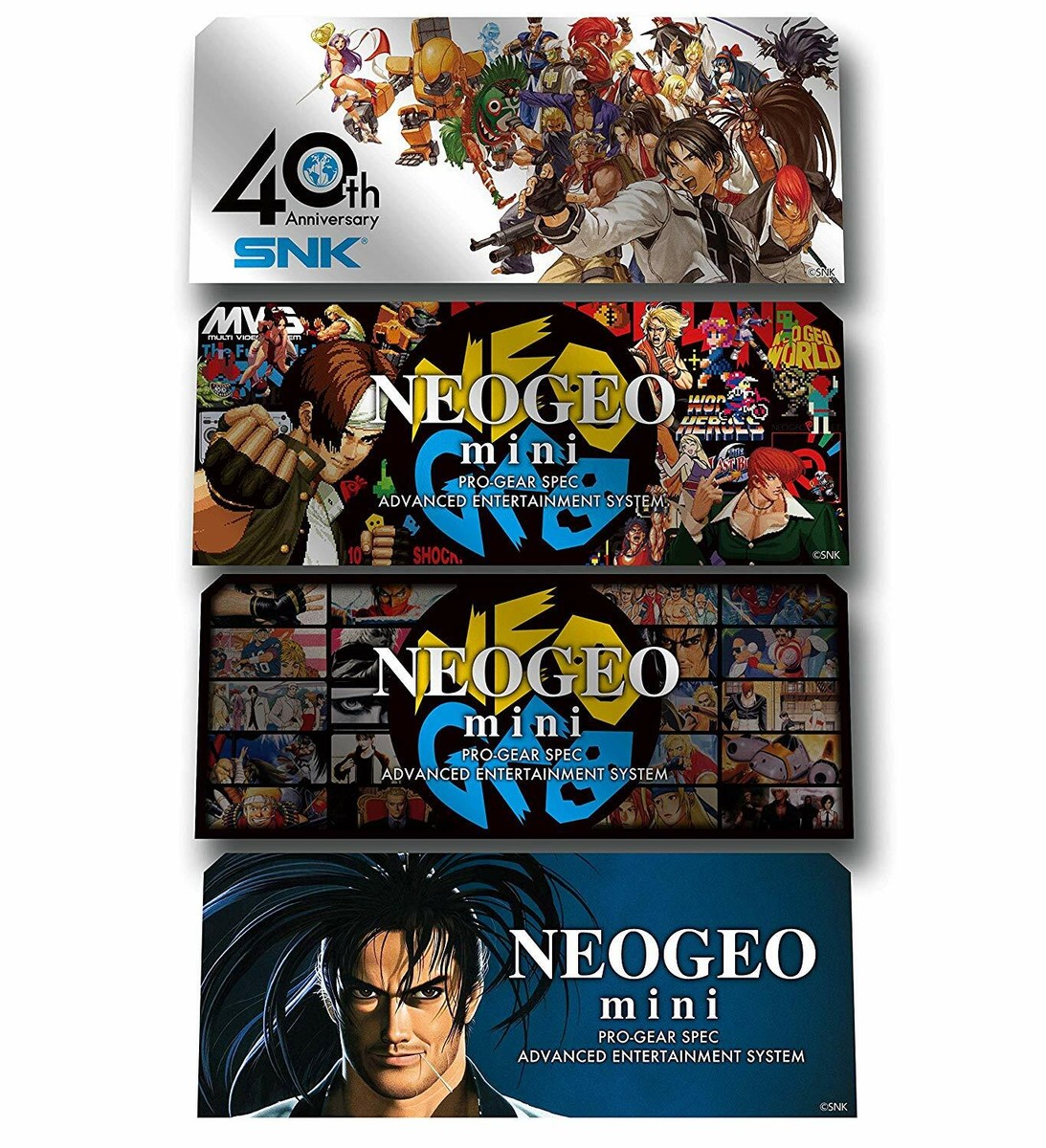 SNK NeoGeo mini Pocket Color character Sticker 4 sheets Game NEO
