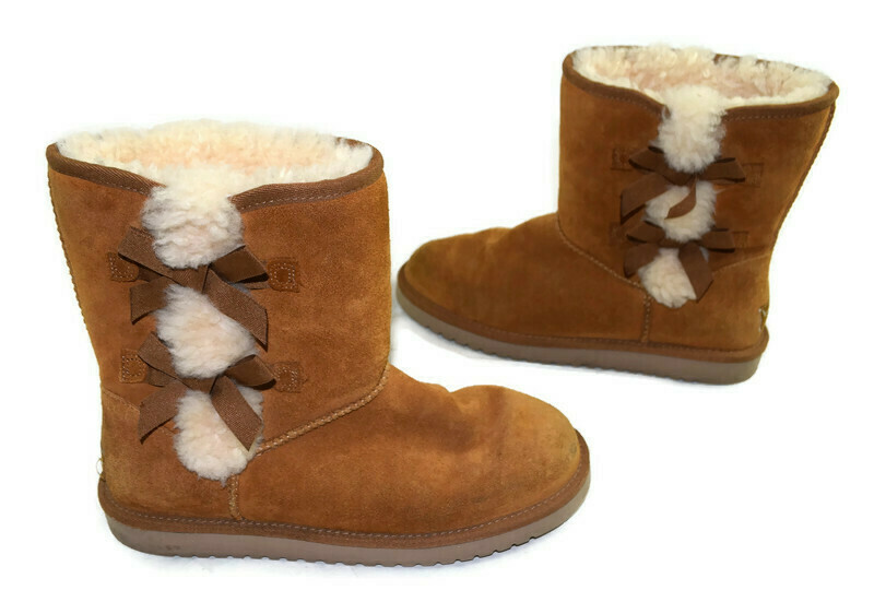 Ugg Koolaburra tan boots with white fur inside Women's size