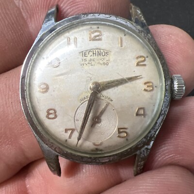Watch Technos 15 Jewels '50 Antique Waterproof Master-shock Manual Wind (parts)