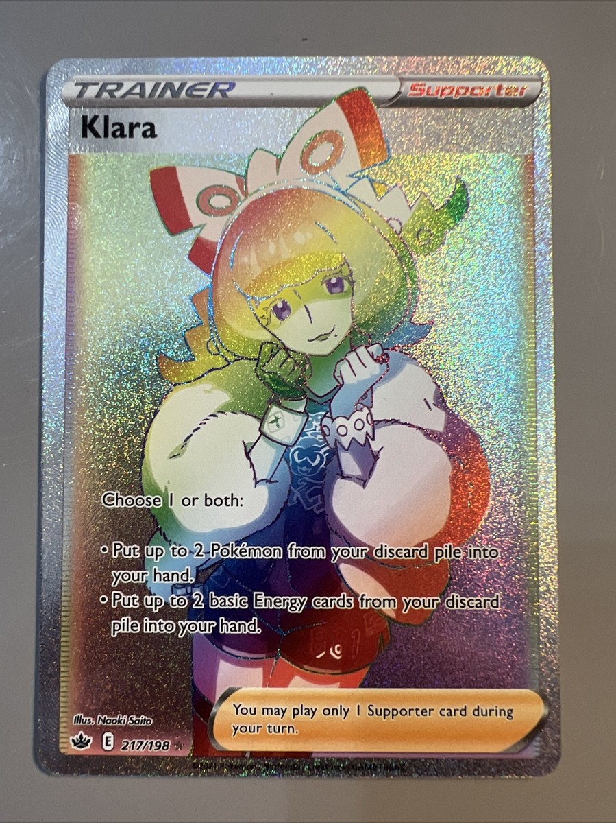 Pokmon TCG Klara Sword & Shield - Chilling Reign 217/198 Holo Secret Rare Pokmon TCG Klara Sword & Shield - Chilling Reign 217/198 Holo Secret Rare