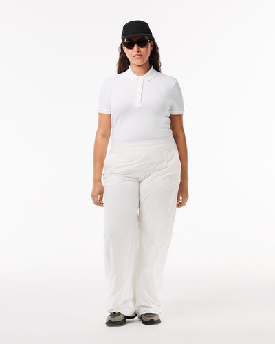 Lacoste PF5462 Polo Donna Bianco Cotone Slim Fit Taglia 36 - Foto 7 di 7