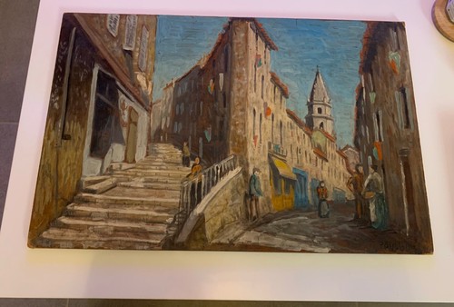 Paul Garin 1898-1963 peintre haute qualité Niçois huile sur panneau Alpes maritimes Provence