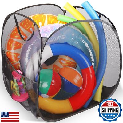 Quintriae Pool Toy Storage, Outdoor Pool Float Storage Organizer, High Capaci