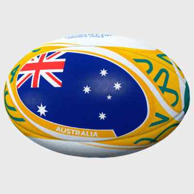 Ballon Rugby Coupe Monde 2023 Ballon De Rugby Supporter Australie Gilbert - Édition Coupe Du Monde 2023 Ballon Déco