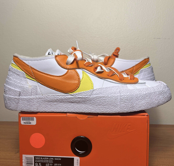 SACAI X NIKE Sneakers Nike Blazer Low x Sacai Magma arancioni taglia 9 5 con scatola DD1877 100