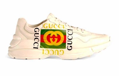 women's rhyton gucci logo leather sneaker price
