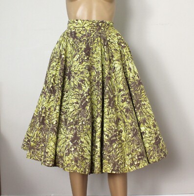 Vintage 1950s/50s Large Scale Floral Print Cotton Adjustable Wrap Circle  Skirt