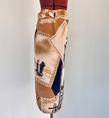 Max Mara Womens Silk Wrap Skirt Size 2 Vintage Designer Printed Short Skirt - Picture 5 of 10