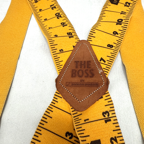 Vintage The Boss Tape Measure Clip On Suspenders by Portable Products Pre-Owned - Picture 2 of 3
