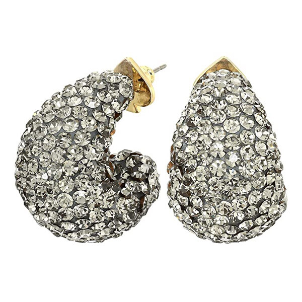 Kate Spade Small Black Stone & Resin Pave Hoop Earrings 1 Kate Spade Small Black Stone & Resin Pave Hoop Earrings 1