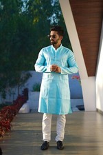 Men Kurta Set Pakistani Kurta Pyjama Indian Suits Wedding Party Groom Sherwani