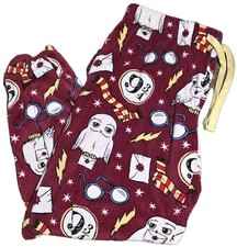 Harry Potter S Fleece Plush Pajama Lounge Sleep Pants Hedwig Hogwarts Gryffindor