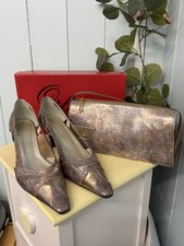 Zestaw butów i torebki Mother Of The Bride Bride Orlando Srebrny Brąz Efekt metaliczny