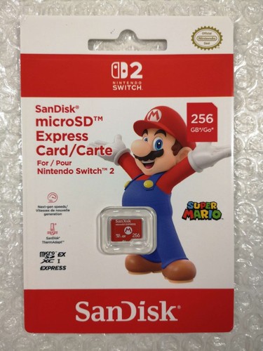 Scheda SanDisk MicroSDXC SD Express 256GB Per Nintendo Switch 2 – Nuova Sigillata
