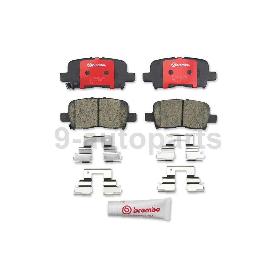 Kit de frenos traseros Brembo rotores de disco pastillas de cerámica para Honda Pilot 2003-2008 Foto 3 de 4