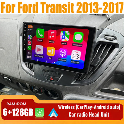 9'' Wireless CarPlay Android Auto Head Unit Car Radio For Ford Transit 2013-2017