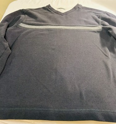 Method Men s Vintage Sweater In Gray With Whit Tshirt Underlay Size L