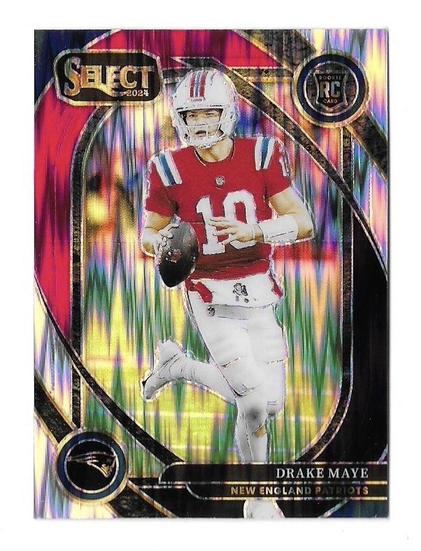 2024 Panini Select - Club Level Drake Maye #218 Black & Red Shock Prizm (RC)