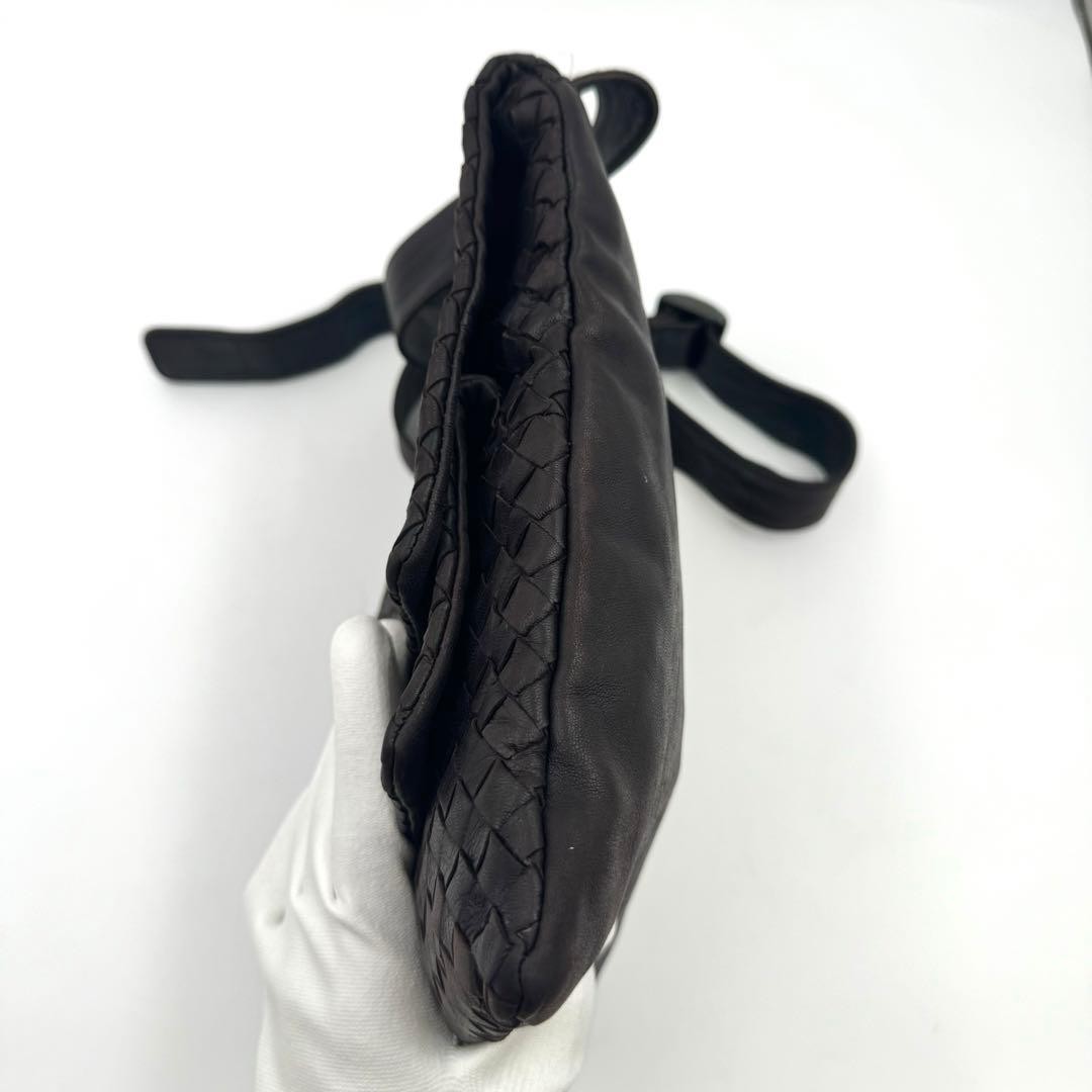 Bottega Veneta Brown All-Leather Shoulder Bag Adjustable Strap Authentic Used thumbnail 4