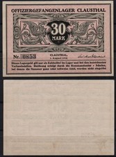 KRIEGSGEFANGENEN-LAGERGELD POW camp money: CLAUSTHAL, 30 Mark, Offiziergefangene