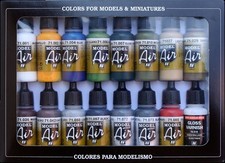 Vallejo 71192 17ml Bottle Building Model Air Paint Set 16 Colors 