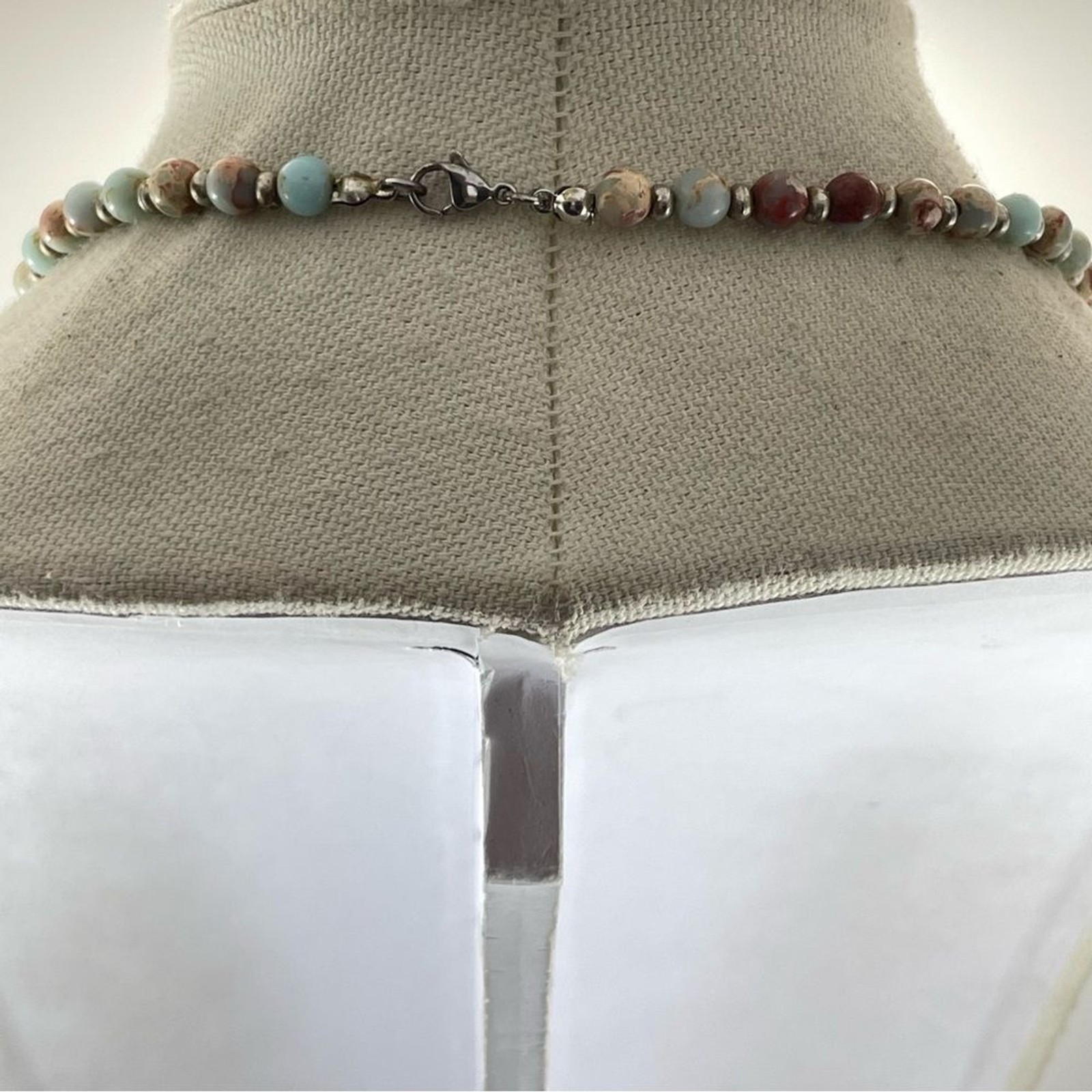 Stunning Unsigned Single Layer Blue Snakeskin Jas… - image 4