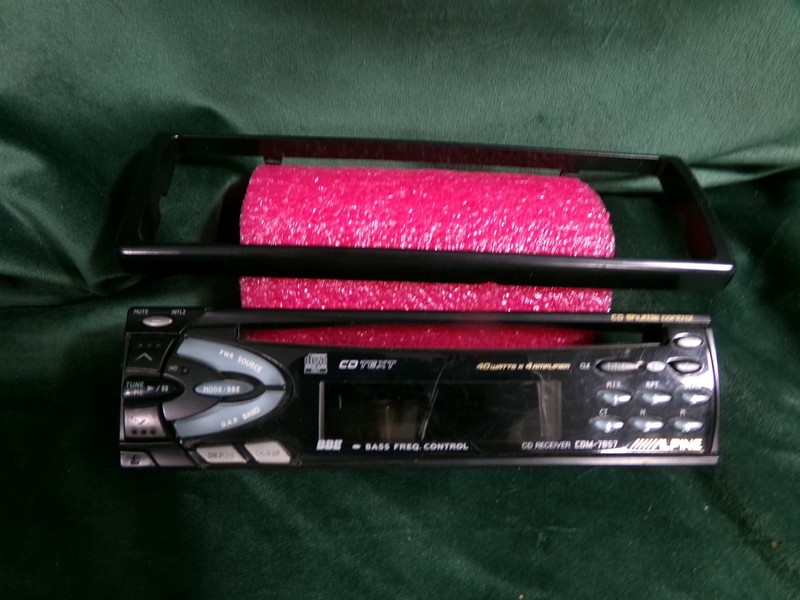 VINTAGE CD Faceplate ALPINE CDM-7857 Old school vintage, includes Trim panel.