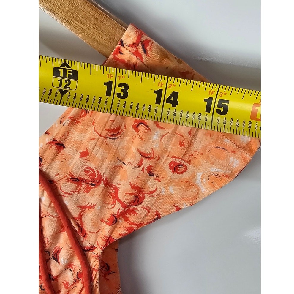 VTG Lorch Hobbies Dallas dress womens sz0 orange dot pattern cotton very soft 
