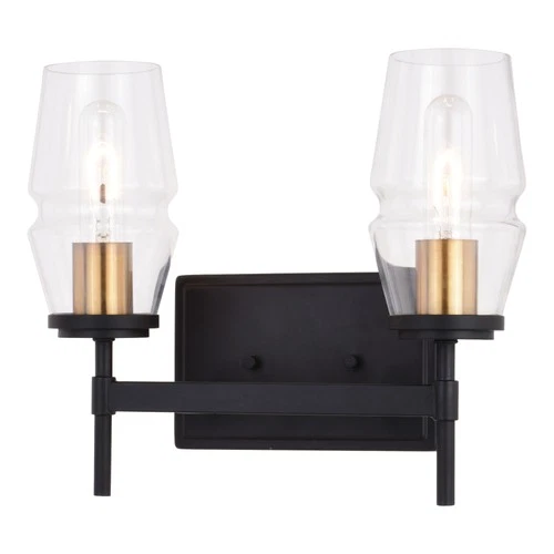 Vaxcel Lighting W0392 Warren 2 Light 13"W Bathroom Vanity Light - Black - Picture 1 of 8
