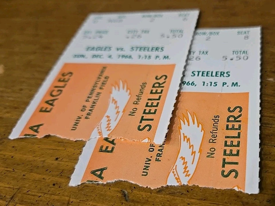 Pair Of 1966 Philadelph Eagles Vs Pittsburg Steelers Ticket Stubs Franklin Field - Image 3 of 4