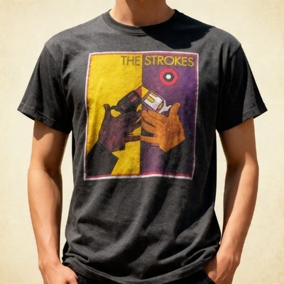 2004 The Strokes  Room on Fire  Tour Unisex T-Shirt Black Men Women S-5XL