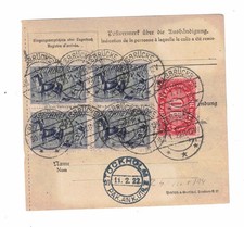1922 Halsbrucke Germany Registration Receipt to Stockholm