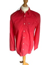 Jack Wills lawshall Red Long Sleeve Cotton Shirt Button Collar Logo Size small