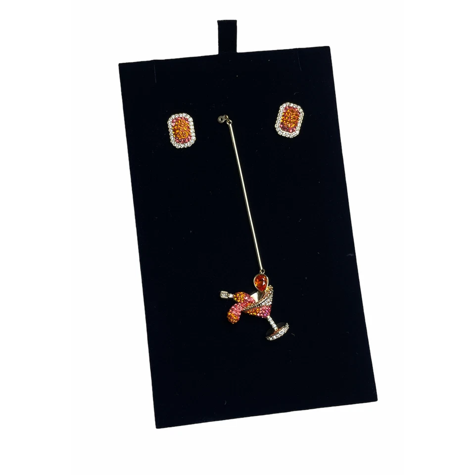 Pendientes perforados de cóctel Swarovski No Regrets, multicolores, chapados en tono dorado Foto 3 de 4