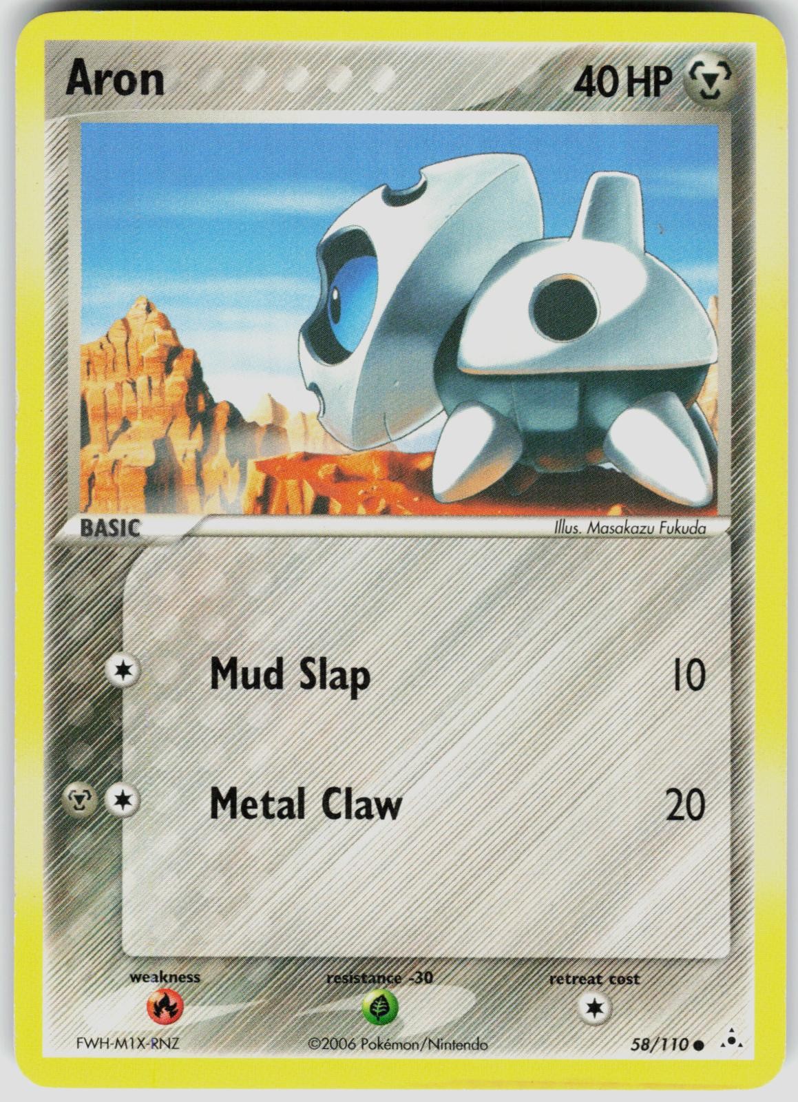 Aron 58/110 Common Holon Phantoms Pokemon Moderately Played