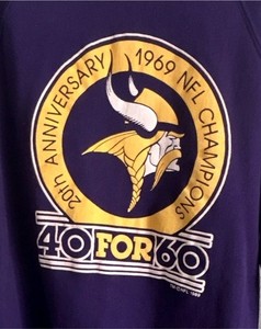 Trench Minnesota Vikings NFL 40 for 60 20th Anniversary Purple Sweatshirt XXL
