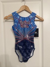 NWT GK ELITE leotard GYMNASTICS DANCE adult extra small red white blue