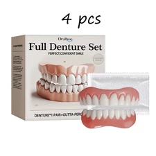 Full Denture Set over Gums Improve Dental Loss Comfortable Fit Enhance Confidenc