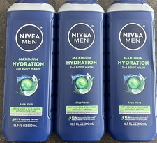Nivea Men Maximum Hydration Body Wash for Dry Skin, 16.9 Fl Oz Pack of 3 New