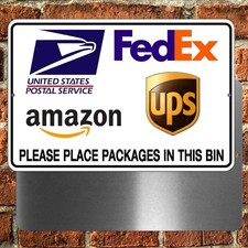 Delivery Instructions Please Place Packages In Bin Sign METAL usps MS037